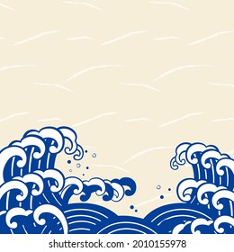 Japanese paper background wave illustration