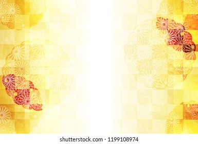 Japanese paper chrysanthemum greeting card background