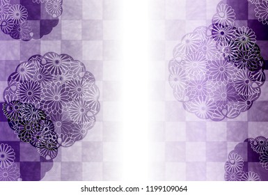 Japanese paper chrysanthemum greeting card background