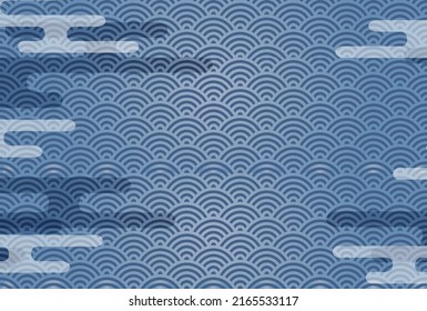 Fondo japonés de la onda de patrón de papel