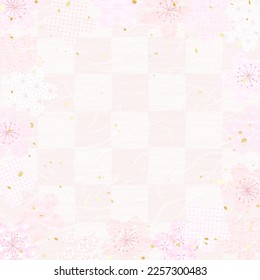 Japanese paper-style background illustration featuring various patterns of cherry blossoms