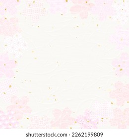 Japanese paper-style background illustration featuring various patterns of cherry blossoms