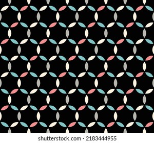 Japanese Pastel Circle Petal Vector Seamless Pattern