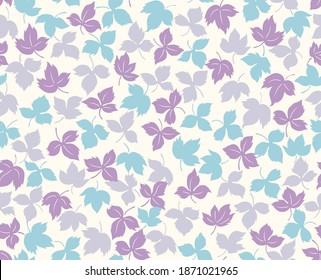 Japanese Pastel Falling Leaf Vector Seamless Pattern
