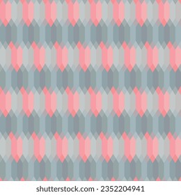 Japanese Pastel Hexagon Mosaic Vector Seamless Pattern