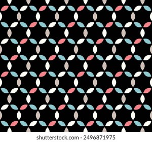 Japanese Pastel Petal Hexagon Vector Seamless Pattern