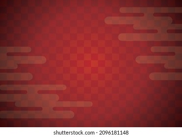 japanischer Musterhintergrund mit kariertem Muster (rot)