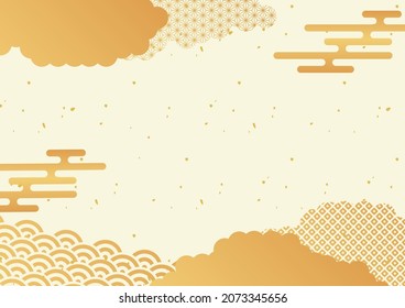 Japanese Pattern Background with Clouds and Haze