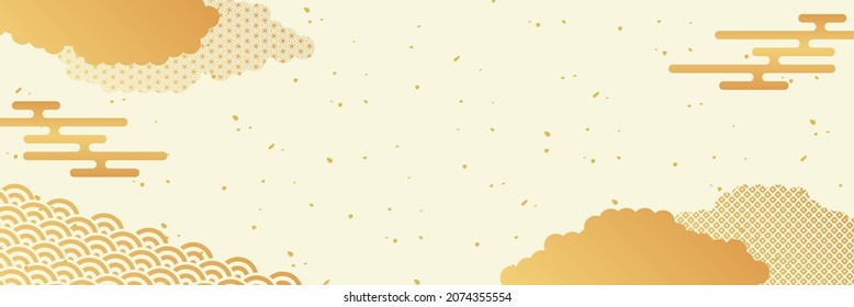 Japanese Pattern Background with Clouds and Haze