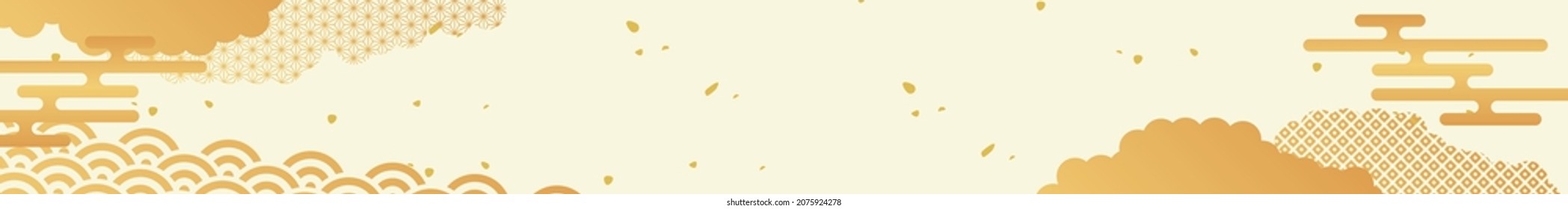 Japanese Pattern Background with Clouds and Haze