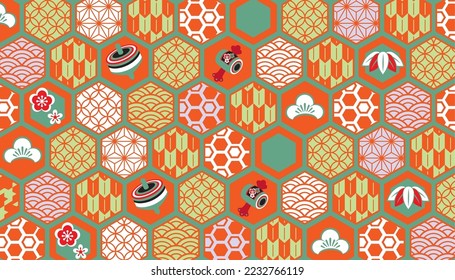 Japanese pattern background pattern illustration