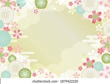 Japanese pattern background material _Beautiful cherry blossoms