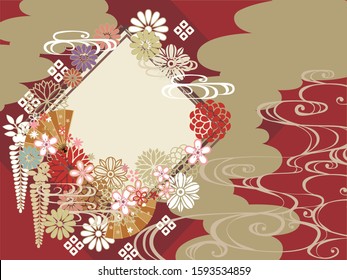 
Japanese pattern background material for New Year