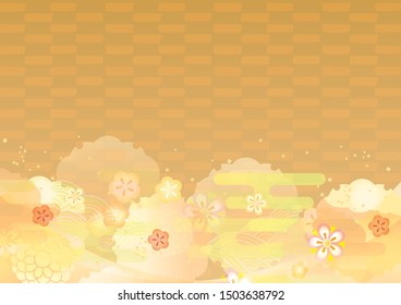 Japanese pattern background material for Japanese plum