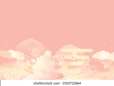Japanese pattern background material for Japanese plum