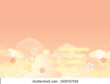 Japanese pattern background material for Japanese plum