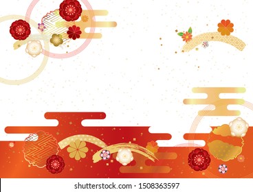 Japanese pattern background material for Japanese plum