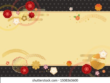 Japanese pattern background material for Japanese plum