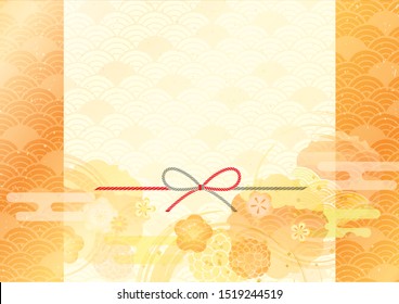 Japanese pattern background material for Japanese plum