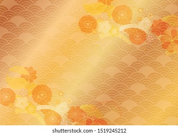 Japanese pattern background material for Japanese plum