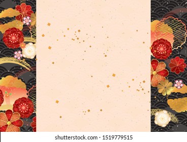 Japanese pattern background material for Japanese plum