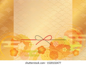 Japanese pattern background material for Japanese plum