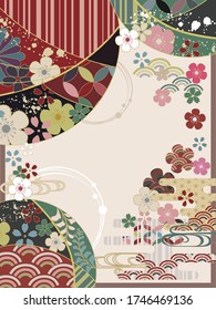 Japanese pattern background material retro pop Japan simple flat