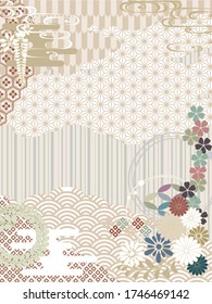 Japanese pattern background material retro pop Japan simple flat