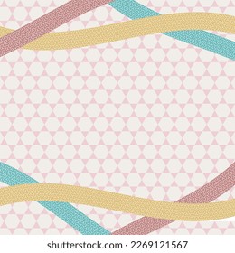 Japanese pattern background material vector Japanese style frame material illustration material