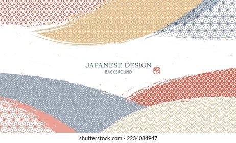 Japanese pattern background. Modern abstract vector art.