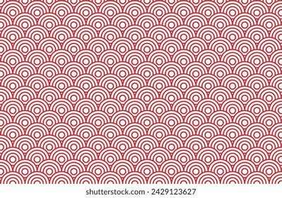 Japanese Pattern, Background, Red Circle Pattern, Japanese Design Pattern