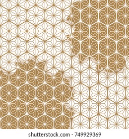 Japanese pattern background vector. Gold geometric cover design , poster, card, template.