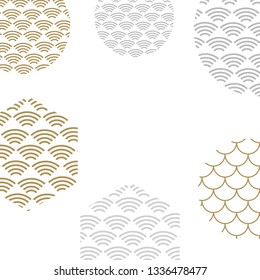 Japanese pattern background vector.Sea japan pattern vector  