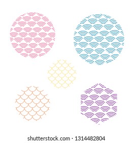 Japanese pattern background vector. Wave pattern. Sea japan pattern vector