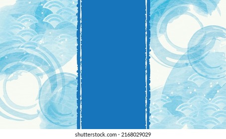 Japanese pattern background watercolor style background illustration