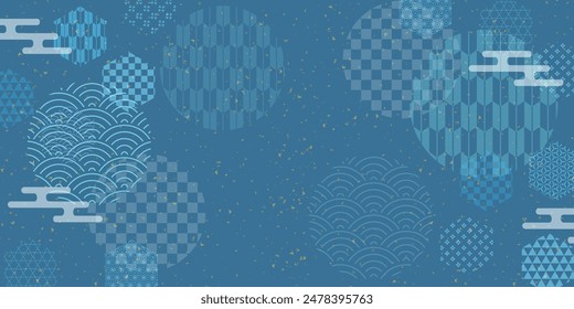 Japanese Pattern Blue Pattern Background