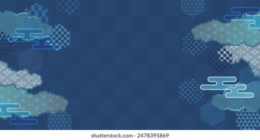 Patrón japonés de fondo de patrón azul