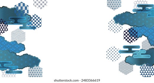 Japanese Pattern Blue Pattern Background
