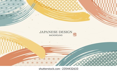 Japanese pattern and brush background design.