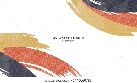 Japanisches Muster und Pinsel Hintergrunddesign.