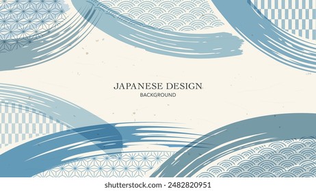 Japanese pattern and brush background design.