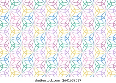  Japanese pattern called "Asanoha" in Japan, Seamless vector background