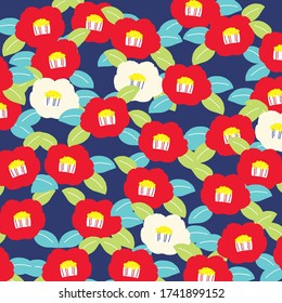 Japanese pattern camellia  for new years card.