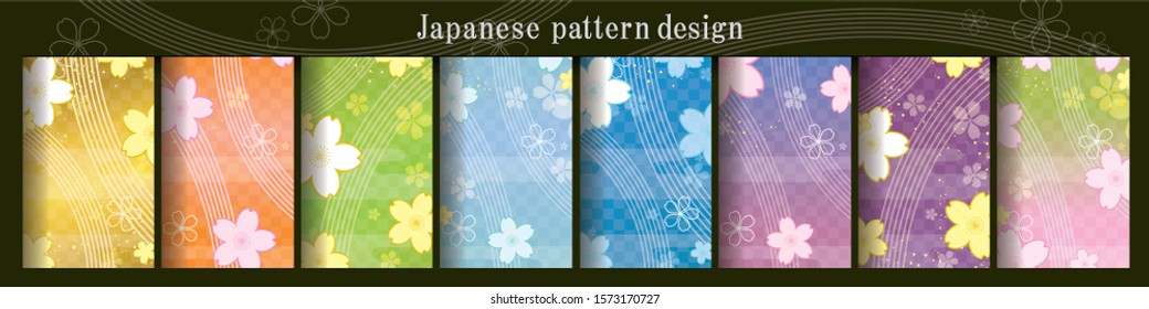 Japanese pattern, cherry blossom flow image, spring background