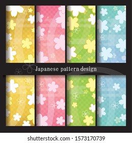 Japanese pattern, cherry blossom flow image, spring background