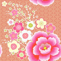 Japanese Pattern. Cherry Blossom. Ornament. With Oriental Motifs. Vector