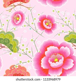 Japanese pattern. Cherry blossom. Ornament. with oriental motifs. Vector