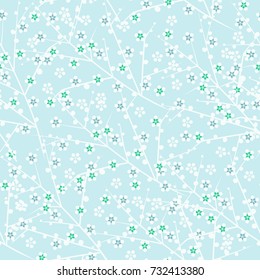 Japanese pattern. Cherry blossom. Ornament with oriental motifs. Vector.