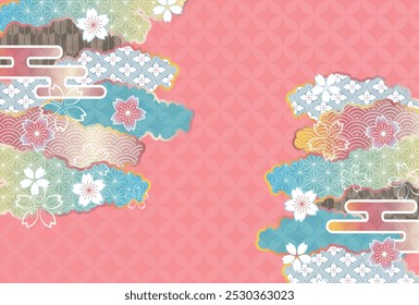 Japanese Pattern Cherry Blossoms Background