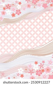 Fondo de flores de cerezo de patrón japonés